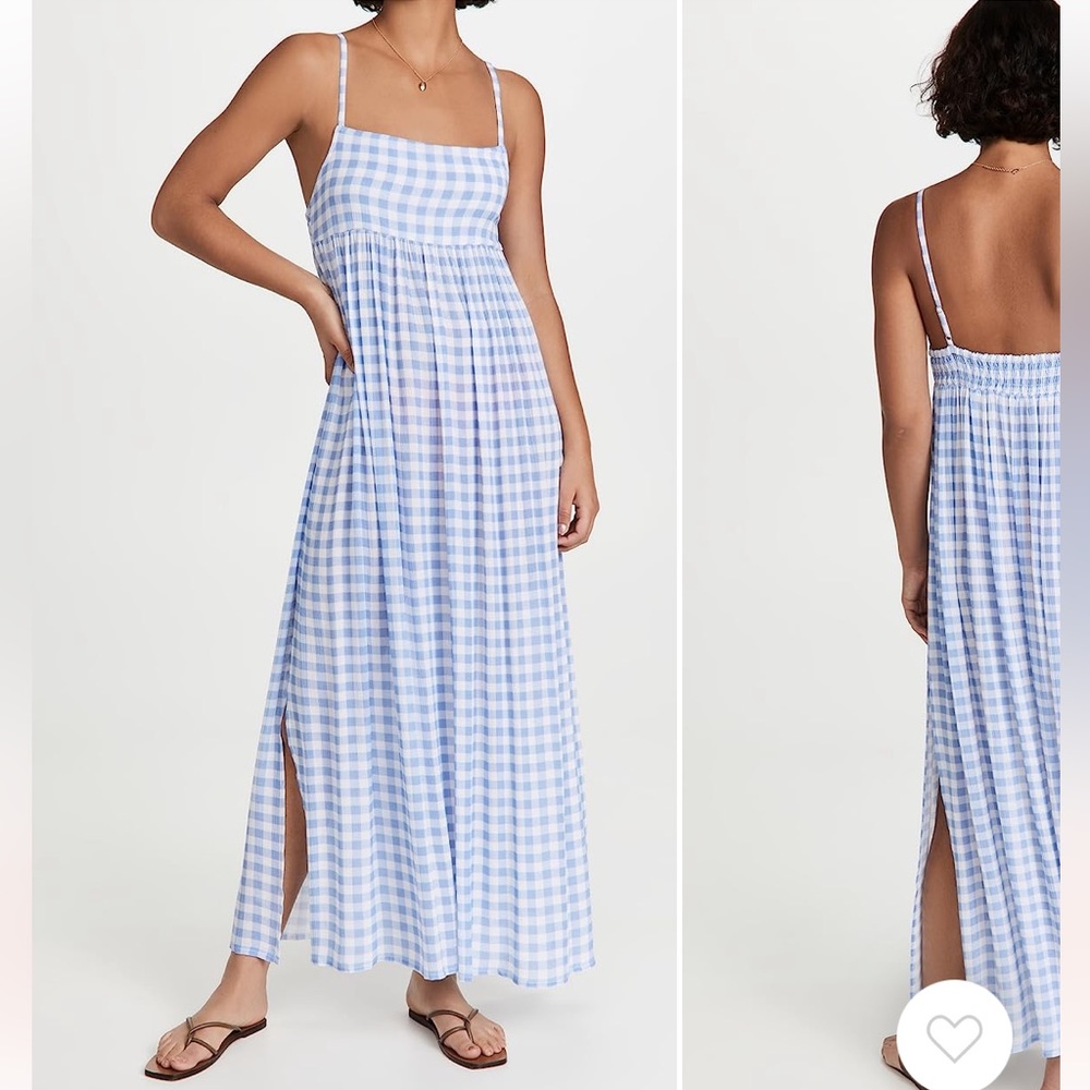 Playa Lucila Blue Gingham Dress Sz M